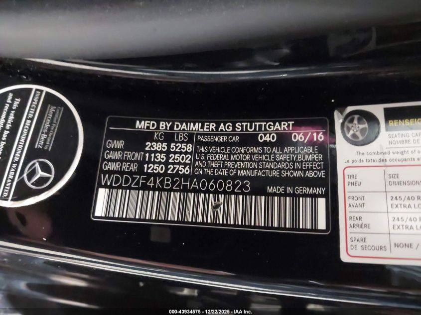 2017 Mercedes-Benz E 300 4Matic VIN: WDDZF4KB2HA060823 Lot: 43934575