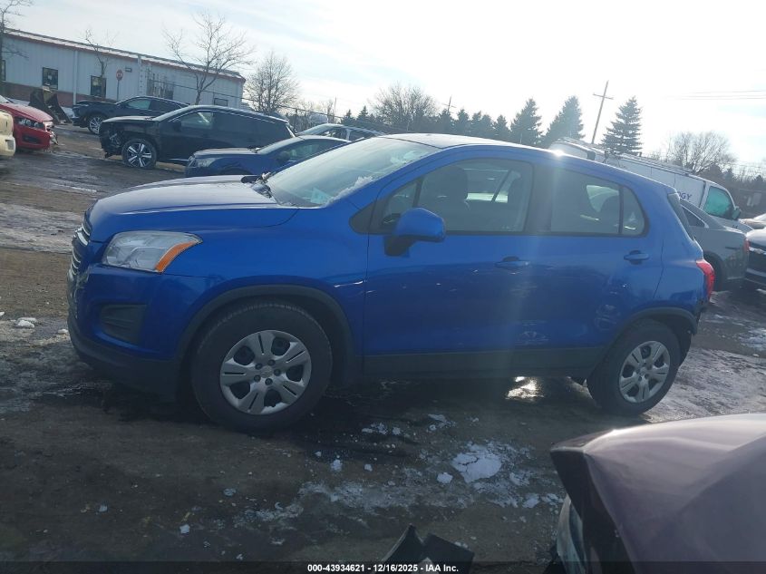 2016 Chevrolet Trax 1Ls VIN: KL7CJKSB9GB646766 Lot: 43934621