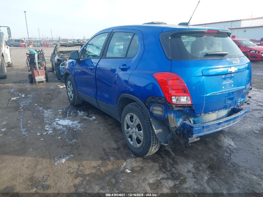 2016 Chevrolet Trax 1Ls VIN: KL7CJKSB9GB646766 Lot: 43934621