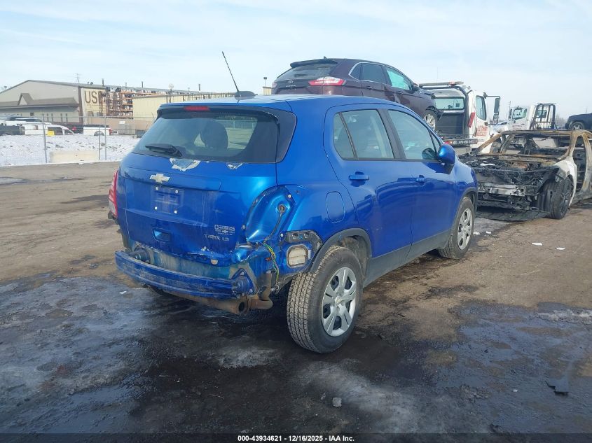 2016 Chevrolet Trax 1Ls VIN: KL7CJKSB9GB646766 Lot: 43934621