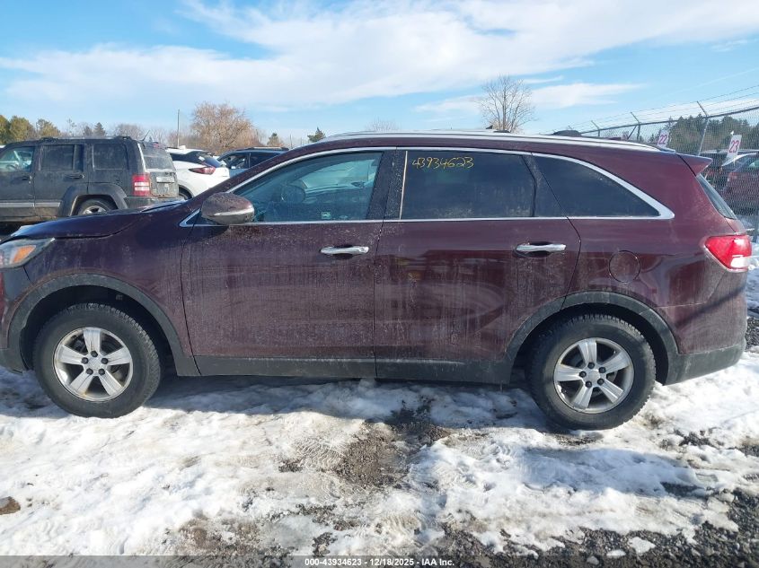 2018 Kia Sorento 2.4L Lx VIN: 5XYPGDA32JG425998 Lot: 43934623