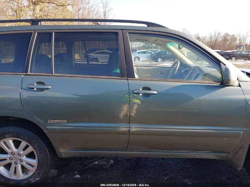 2007 Toyota Highlander Hybrid Limited V6 VIN: JTEHW21A970041852 Lot: 43934646