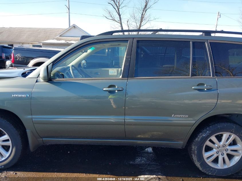 2007 Toyota Highlander Hybrid Limited V6 VIN: JTEHW21A970041852 Lot: 43934646