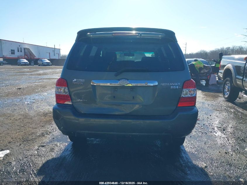 2007 Toyota Highlander Hybrid Limited V6 VIN: JTEHW21A970041852 Lot: 43934646