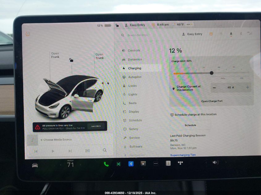 2021 Tesla Model Y Long Range Dual Motor All-Wheel Drive VIN: 5YJYGAEE9MF255004 Lot: 43934650