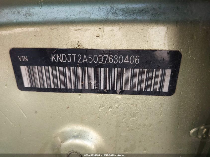 2013 Kia Soul VIN: KNDJT2A50D7630406 Lot: 43934684