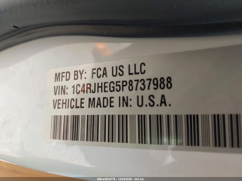 2023 Jeep Grand Cherokee Summit Reserve 4X4 VIN: 1C4RJHEG5P8737988 Lot: 43934776