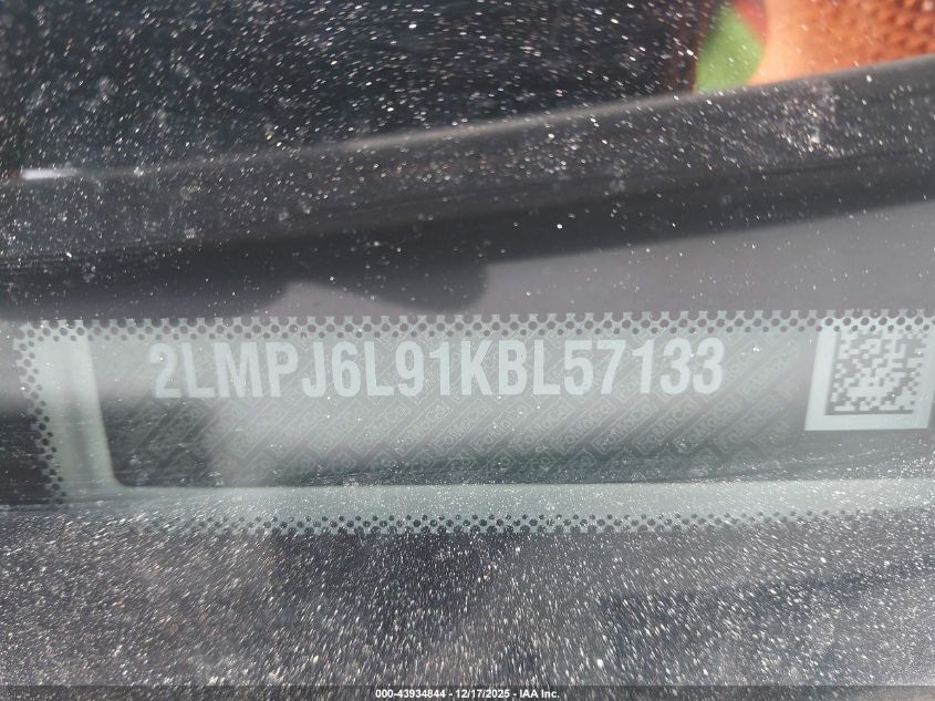 2019 Lincoln Nautilus Reserve VIN: 2LMPJ6L91KBL57133 Lot: 43934844