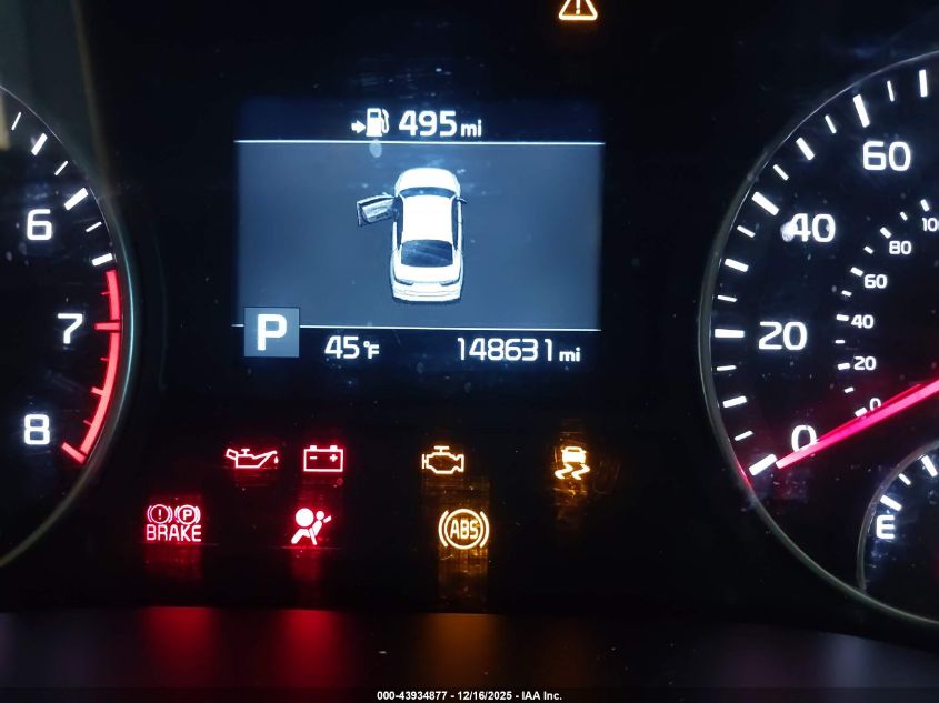 2019 Kia Optima S VIN: 5XXGT4L39KG284278 Lot: 43934877