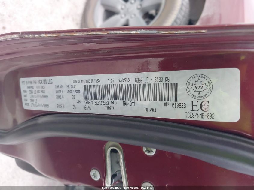 2020 Ram 1500 Classic St VIN: 1C6RR7KT5LS112953 Lot: 43934926