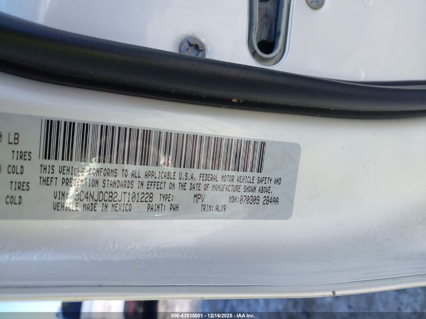 2018 Jeep Compass Limited 4X4 VIN: 3C4NJDCB2JT101228 Lot: 43935001