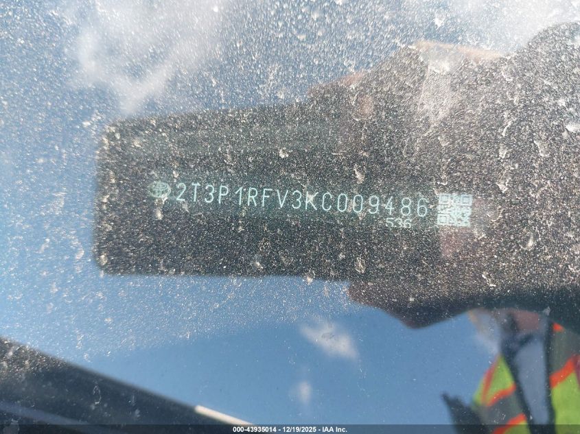 2019 Toyota Rav4 Xle VIN: 2T3P1RFV3KC009486 Lot: 43935014