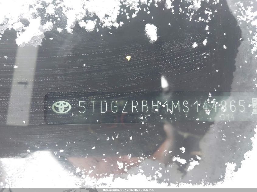 2021 Toyota Highlander Xle VIN: 5TDGZRBH1MS144865 Lot: 43935079