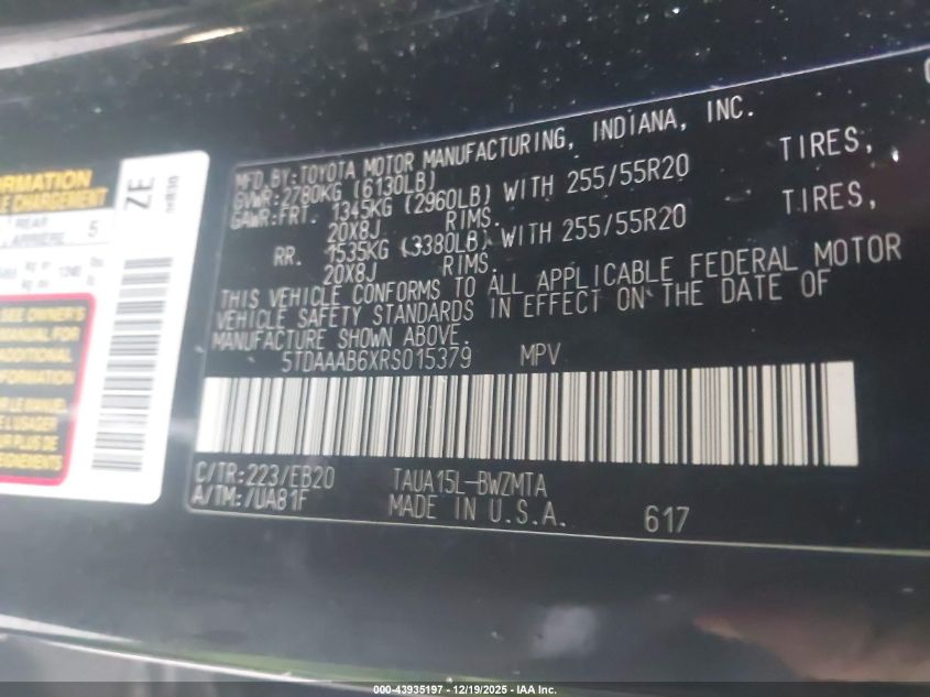 2024 Lexus Tx 350 Premium VIN: 5TDAAAB6XRS015379 Lot: 43935197