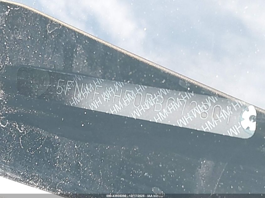 2011 Honda Pilot Ex-L VIN: 5FNYF4H50BB072801 Lot: 43935390