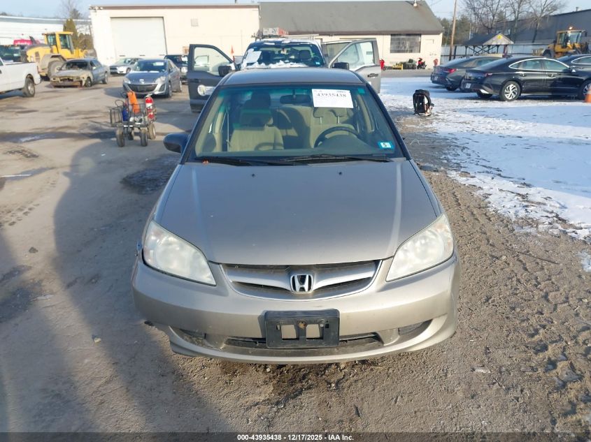 2005 Honda Civic Lx VIN: 2HGES16585H625758 Lot: 43935438