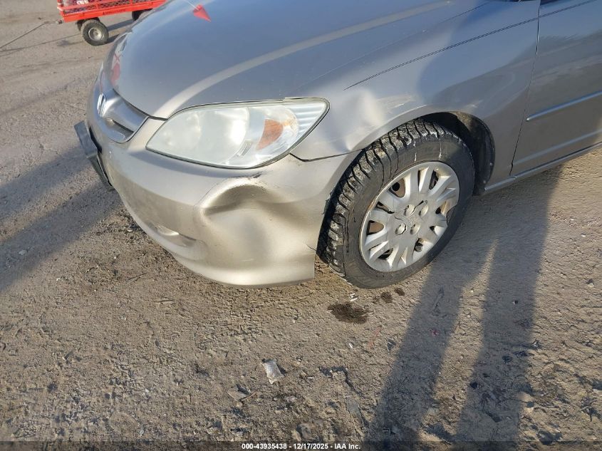 2005 Honda Civic Lx VIN: 2HGES16585H625758 Lot: 43935438