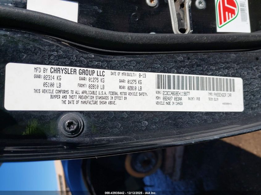 2014 Chrysler 300 300S VIN: 2C3CCABG8EH119877 Lot: 43935442