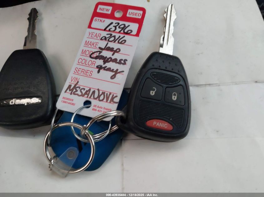 2016 Jeep Compass Sport VIN: 1C4NJDBB4GD507852 Lot: 43935484