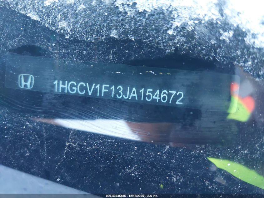 2018 Honda Accord Lx VIN: 1HGCV1F13JA154672 Lot: 43935485