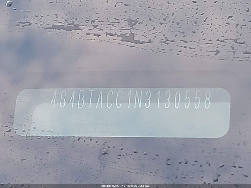 2022 Subaru Outback Premium VIN: 4S4BTACC1N3130558 Lot: 43935527