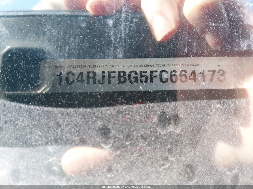 2015 Jeep Grand Cherokee Limited VIN: 1C4RJFBG5FC664173 Lot: 43935707