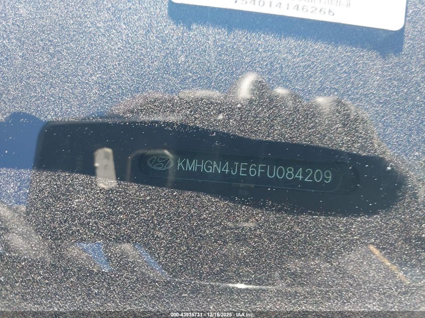 2015 Hyundai Genesis 3.8 VIN: KMHGN4JE6FU084209 Lot: 43935731