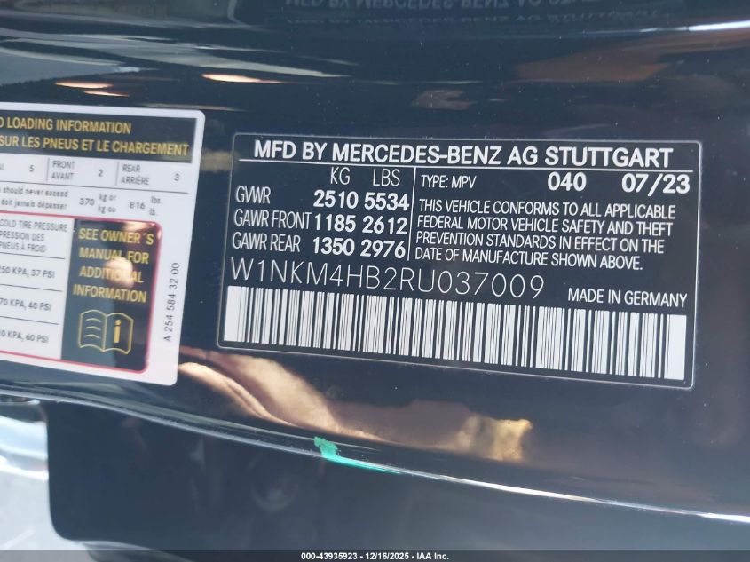 2024 Mercedes-Benz Glc 300 4Matic Suv VIN: W1NKM4HB2RU037009 Lot: 43935923