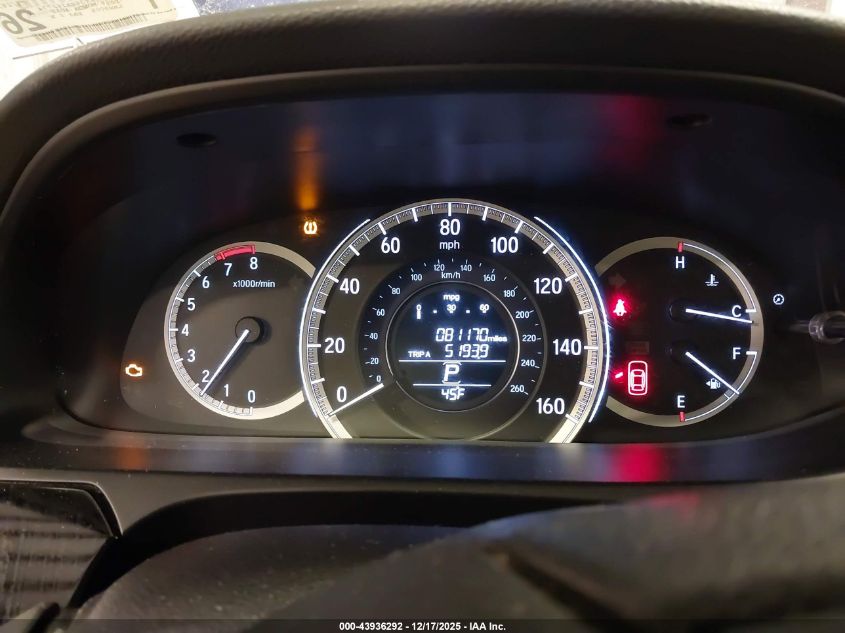 2017 Honda Accord Lx VIN: 1HGCR2F36HA262774 Lot: 43936292