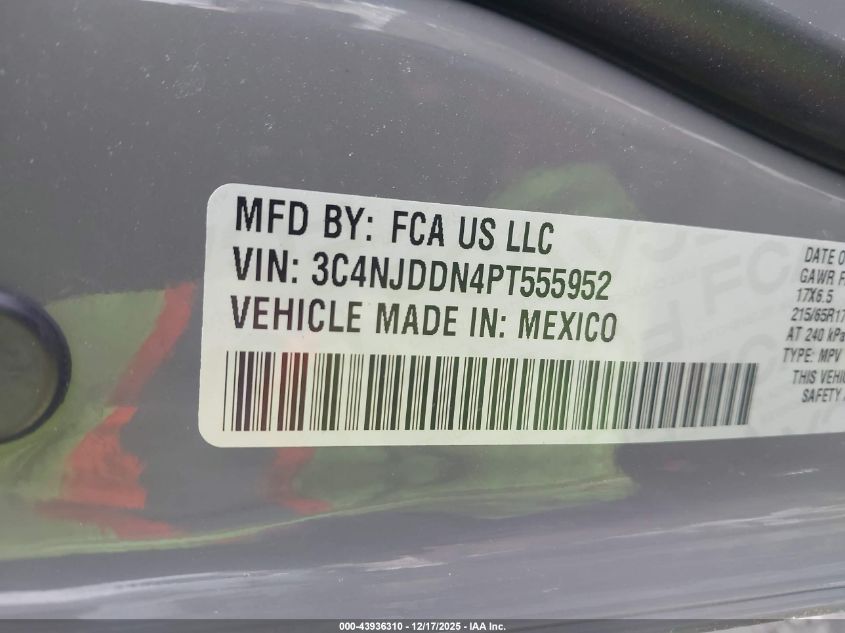 2023 Jeep Compass Trailhawk 4X4 VIN: 3C4NJDDN4PT555952 Lot: 43936310