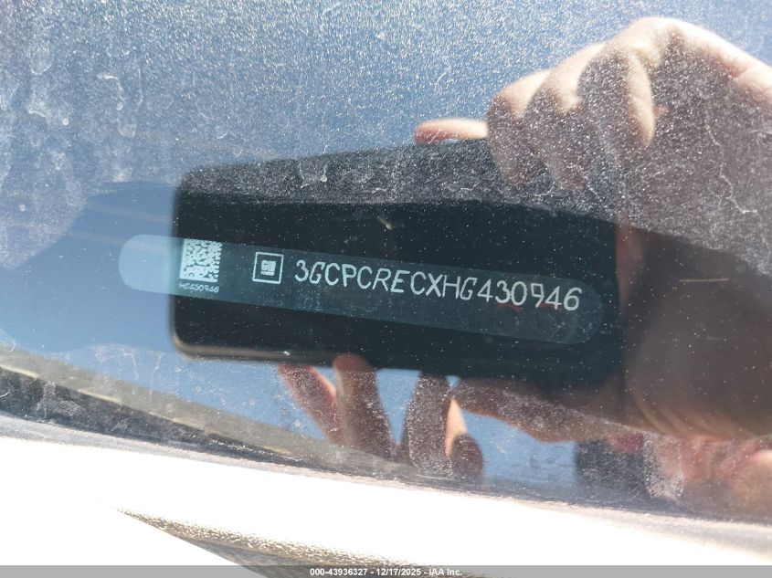 2017 Chevrolet Silverado 1500 1Lt VIN: 3GCPCRECXHG430946 Lot: 43936327