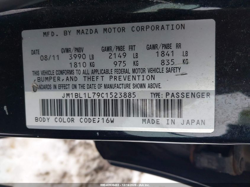 2012 Mazda Mazda3 I Touring VIN: JM1BL1L79C1523885 Lot: 43936483