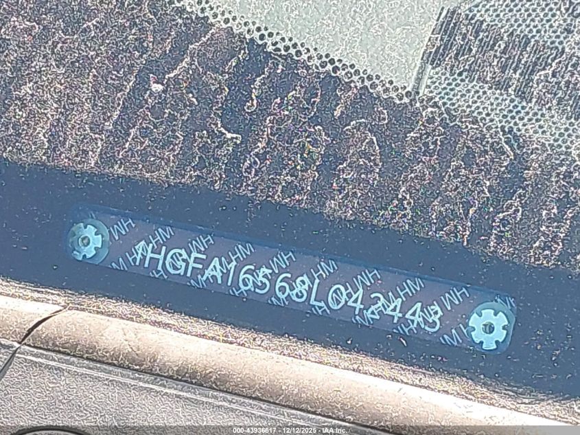 2008 Honda Civic Lx VIN: 1HGFA16568L042443 Lot: 43936617