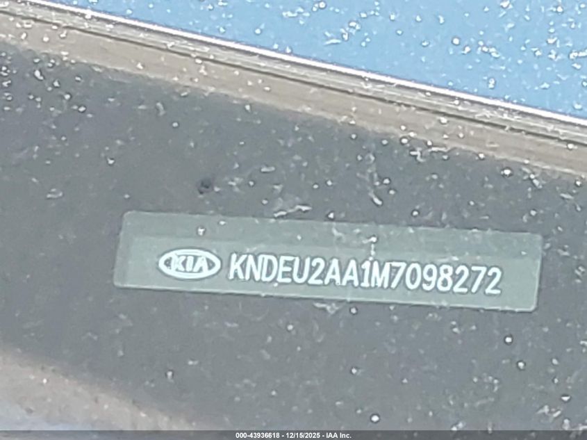 2021 Kia Seltos S VIN: KNDEU2AA1M7098272 Lot: 43936618