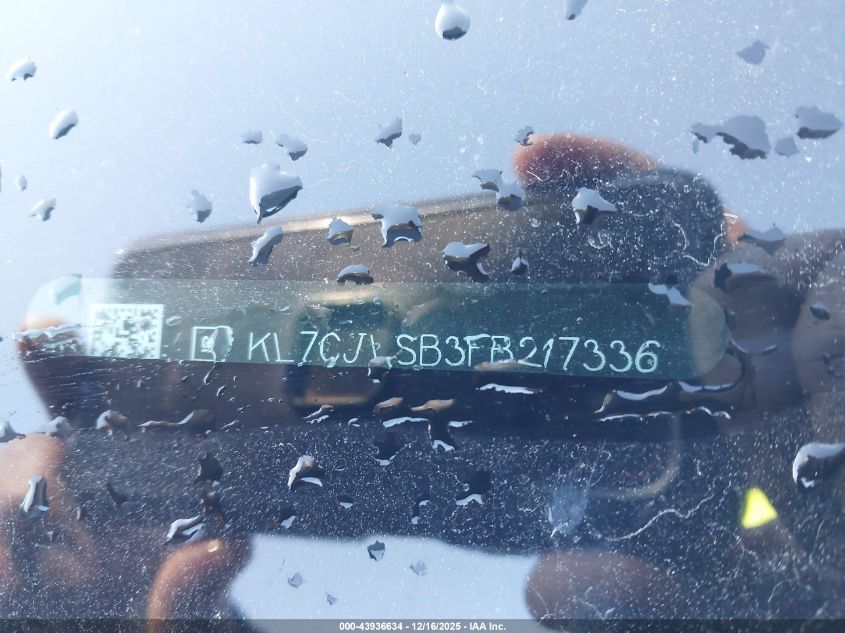 2015 Chevrolet Trax Lt VIN: KL7CJLSB3FB217336 Lot: 43936634