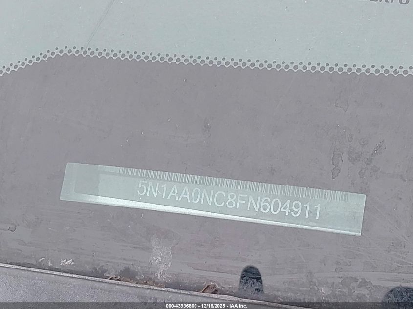 2015 Nissan Armada Platinum/Sl/Sv VIN: 5N1AA0NC8FN604911 Lot: 43936800