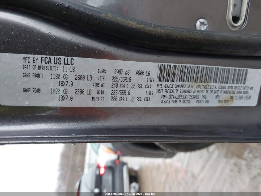 2019 Jeep Compass Altitude 4X4 VIN: 3C4NJDBB6KT653009 Lot: 43936859