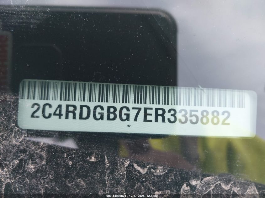 2014 Dodge Grand Caravan Se VIN: 2C4RDGBG7ER335882 Lot: 43936871