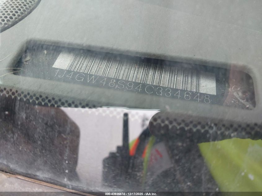 2004 Jeep Grand Cherokee Laredo VIN: 1J4GW48S94C334648 Lot: 43936874