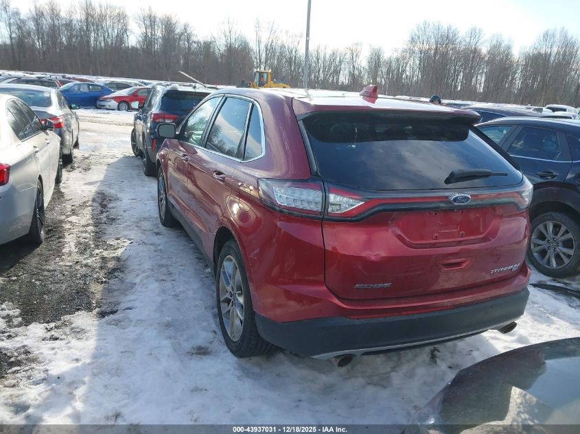 2015 Ford Edge Titanium VIN: 2FMTK4K83FBB29385 Lot: 43937031