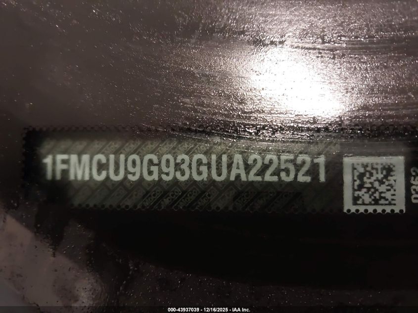 2016 Ford Escape Se VIN: 1FMCU9G93GUA22521 Lot: 43937039
