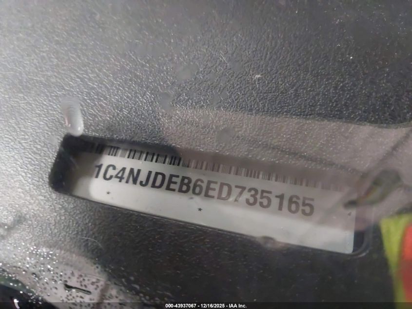 2014 Jeep Compass Latitude VIN: 1C4NJDEB6ED735165 Lot: 43937067