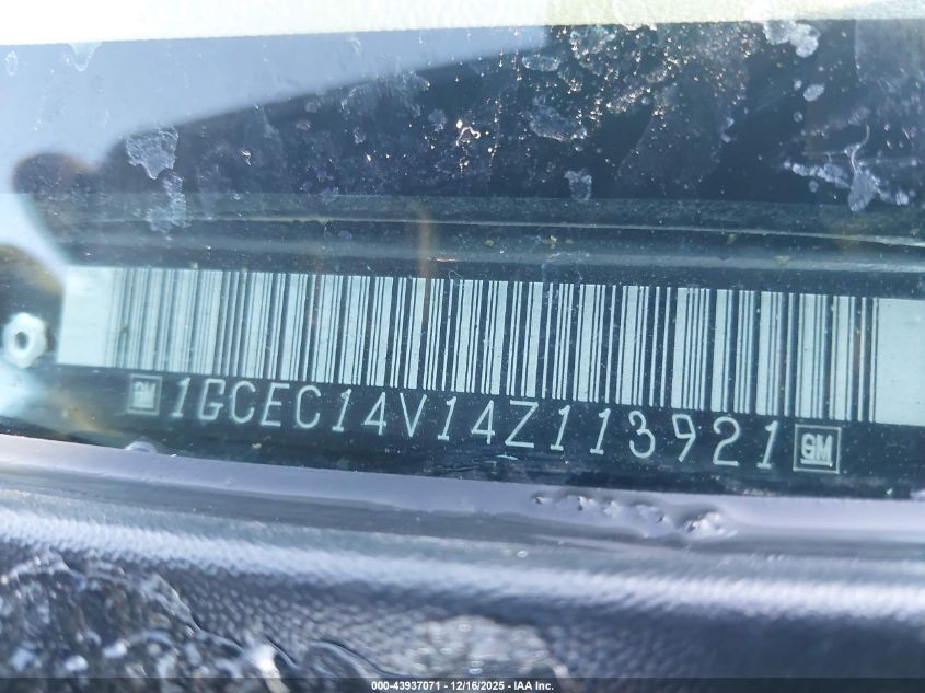 2004 Chevrolet Silverado 1500 VIN: 1GCEC14V14Z113921 Lot: 43937071