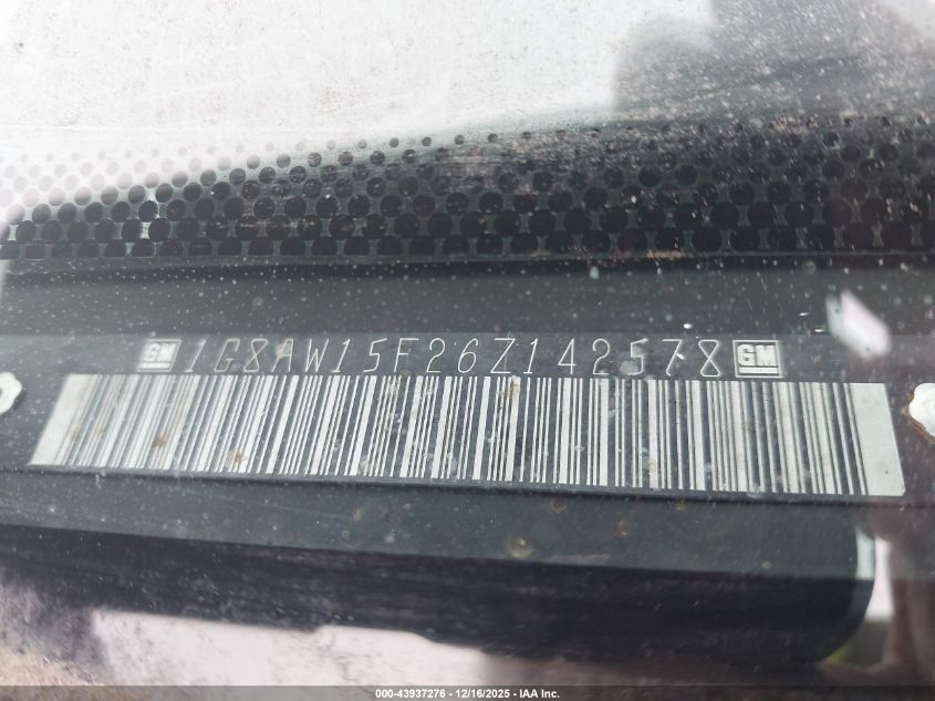 2006 Saturn Ion 3 VIN: 1G8AW15F26Z142578 Lot: 43937276