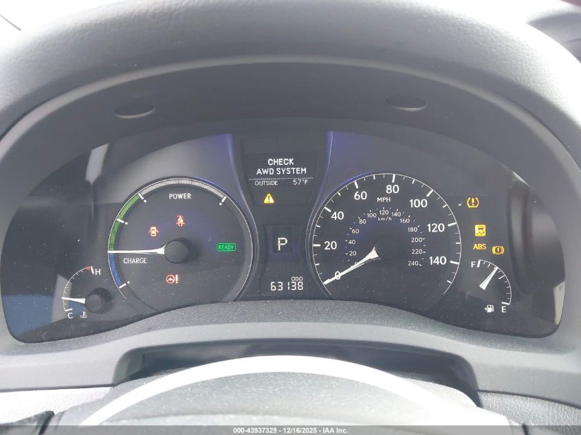 2012 Lexus Rx 450H VIN: JTJBC1BA1C2045756 Lot: 43937329