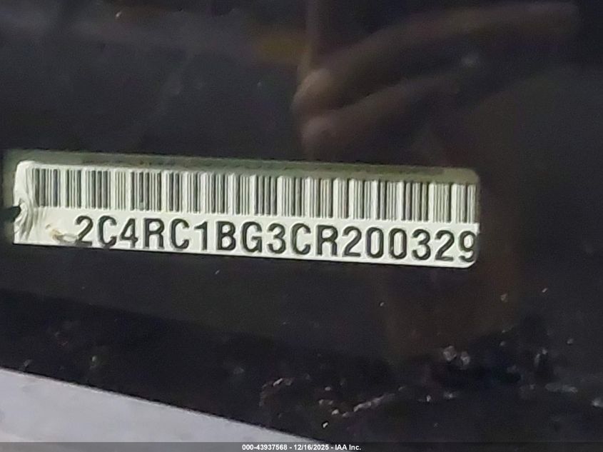 2012 Chrysler Town & Country Touring VIN: 2C4RC1BG3CR200329 Lot: 43937568