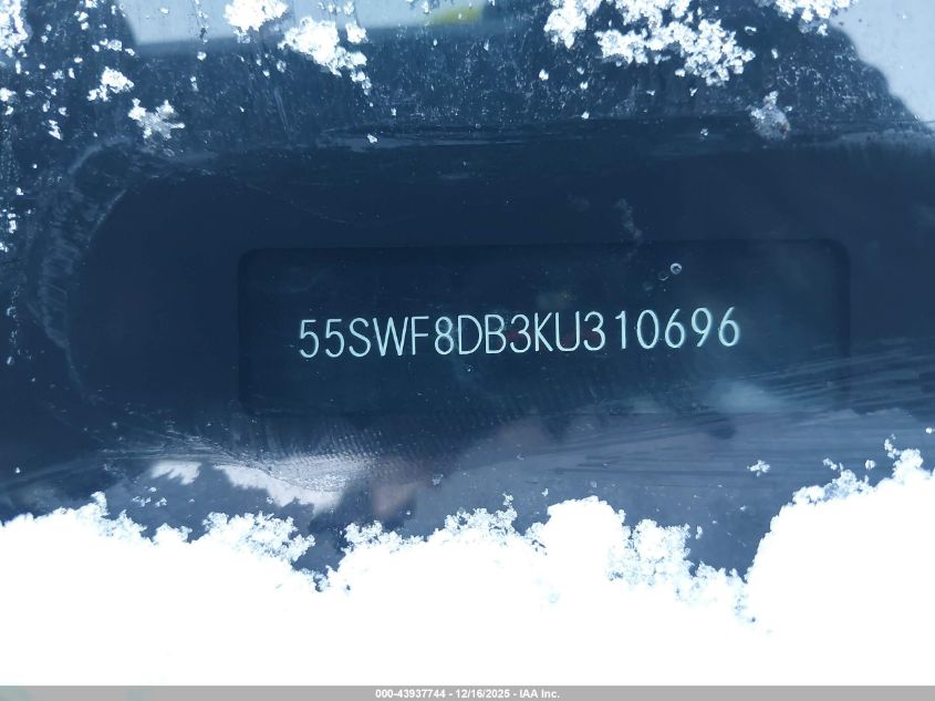 2019 Mercedes-Benz C 300 VIN: 55SWF8DB3KU310696 Lot: 43937744