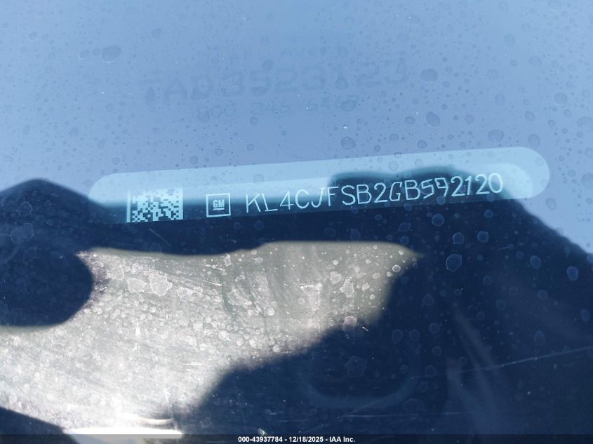 2016 Buick Encore Convenience VIN: KL4CJFSB2GB592120 Lot: 43937784