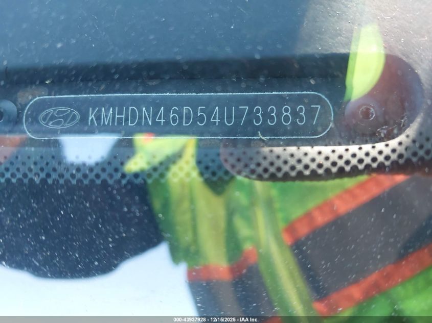2004 Hyundai Elantra Gls/Gt VIN: KMHDN46D54U733837 Lot: 43937928