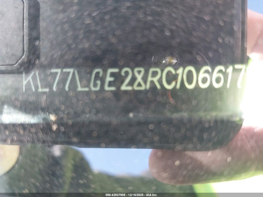 2024 Chevrolet Trax Fwd 1Rs VIN: KL77LGE28RC106617 Lot: 43937986